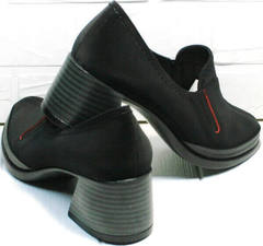 Модные осенние туфли женские черные на каблуке 6 см H&G BEM 167 10B-Black.