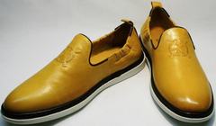Классические туфли слиперы мужские King West 053-1022 Yellow-White.