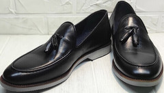 Красивые лоферы мужские туфли из натуральной кожи Luciano Bellini 91178-E-212 Black.