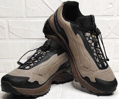 Трекинговые кроссовки мужские Salomon XT-SLATE Advanced Beige Black.