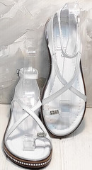 Удобные босоножки женские кожаные Evromoda 454-402 White.