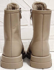 Кожаные зимние ботинки бежевые женские AVK – D13 Masis Vison.