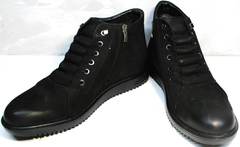 Черные ботинки мужские зимние Luciano Bellini 71783 Black.