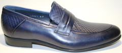 Мужские кожаные туфли лоферы Luciano Bellini Blue