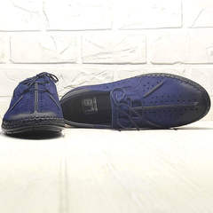 Летние туфли с перфорацией smart casual Luciano Bellini 91268-S-321 Black Blue.