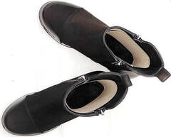 Кожаные женские ботинки с двумя молниями Cut Shoes 470-42410-27 Black.