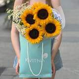 Photo of Interesting summer bouquet in contrasting colors «Olga's Sunshine»