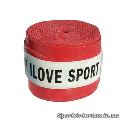 Красная тонкая обмотка I Love Sport для ручки ракетки