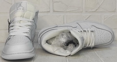 Найк аир джорданы осенние кроссовки ботинки мужские Nike Air Jordan A806-1 All White.