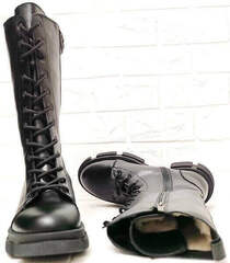 Женские кожаные ботинки зимние Ari Andano 3046-l Black.