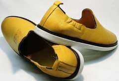 Полуспортивные туфли мужские повседневные King West 053-1022 Yellow-White.