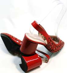 Женские босоножки на толстом каблуке G.U.E.R.O G067-TN Red