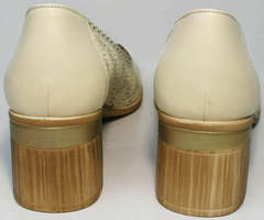 Туфли на невысоком толстом каблуке летние женские Sturdy Shoes 87-43 24 Lighte Beige.