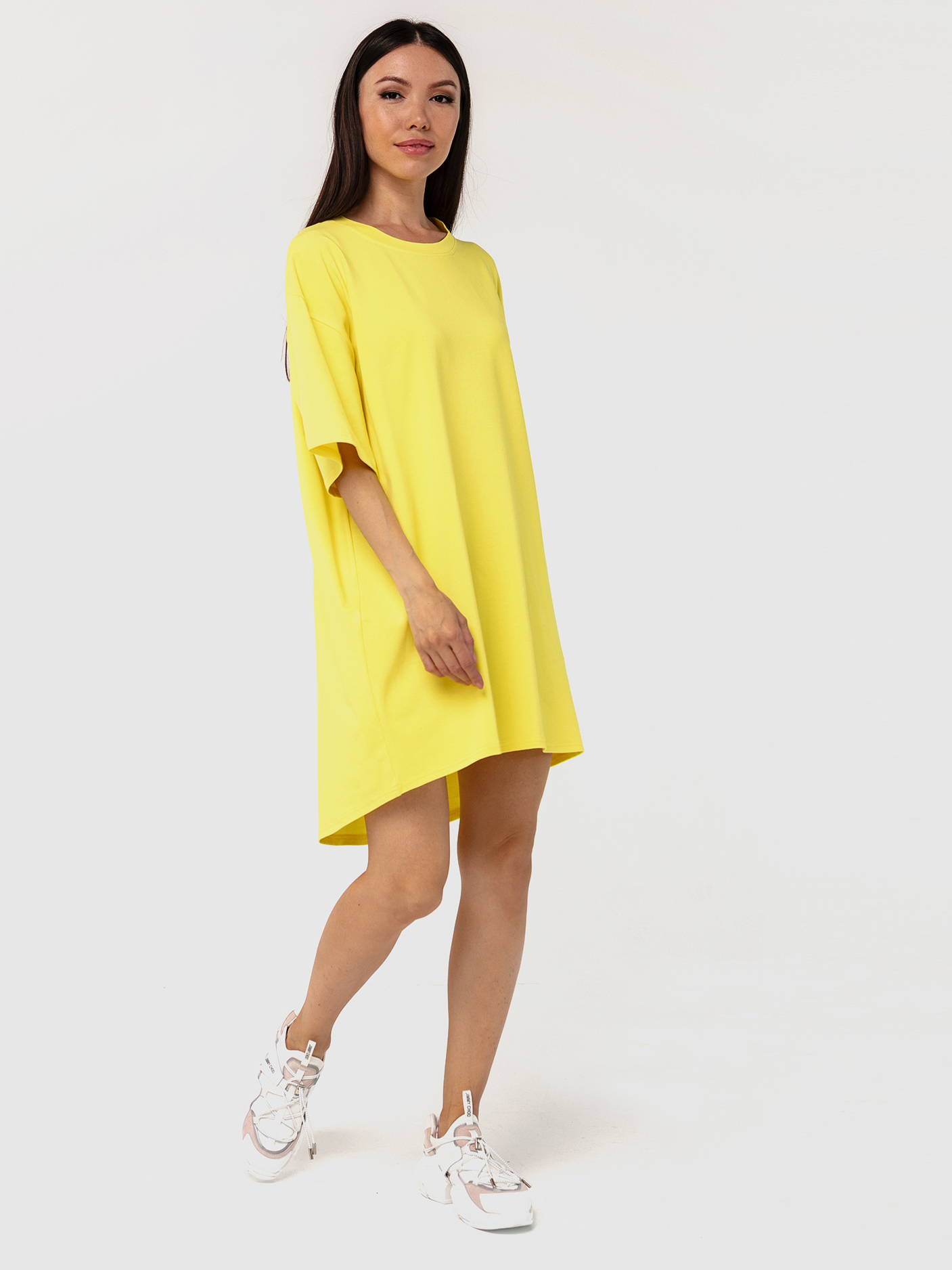 Платье-футболка хлопковое желтое YOS от украинского бренда Your Own Style