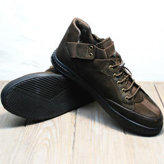 Стильные кроссовки туфли мужские осенние Luciano Bellini 71748 Brown