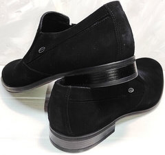 Мужские стильные туфли черные замша Ikoc 3410-7 Black Suede.
