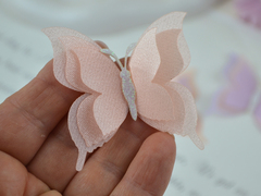 Заготовки для метеликів з блискучої органзи персикові (на 2 метелика)