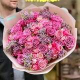 Photo of Bright bouquet of fragrant lilacs and peony roses «Princess smile»