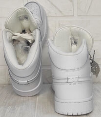 Джорданы найк термо кроссовки мужские демисезонные Nike Air Jordan A806-1 All White.