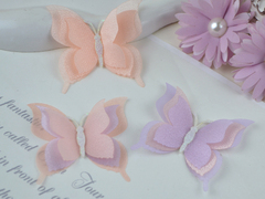 Заготовки для метеликів з блискучої органзи персикові (на 2 метелика)