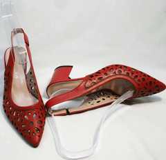 Элегантные туфли на среднем каблуке летние G.U.E.R.O G067-TN Red
