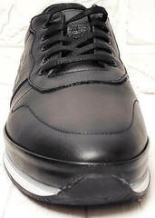 Модные мужские кроссовки кожаные TKN Shoes 155 sl Black.