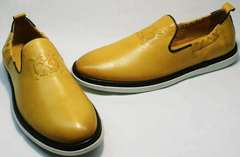 Желтые туфли мужские молодежные King West 053-1022 Yellow-White.