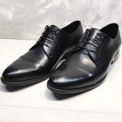 Кожаные туфли черные мужские Ikoc 2249-1 Black Leather.