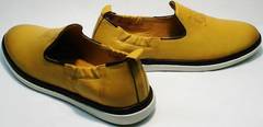 Стильные туфли мужские под джинсы King West 053-1022 Yellow-White.