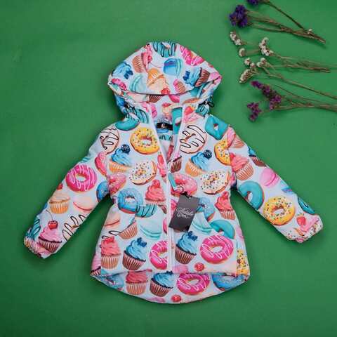 Куртка парка детская демисезонная Пончики