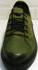 Кожаные спортивные туфли кеды низкие мужские Luciano Bellini C2801 Nb Khaki.