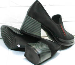 Красивые туфли на невысоком каблуке 6 см весна осень H&G BEM 167 10B-Black.
