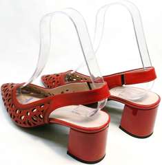 Красивые женские босоножки на устойчивом каблуке G.U.E.R.O G067-TN Red