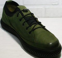 Полуспортивные туфли кеды мужские низкие Luciano Bellini C2801 Nb Khaki.