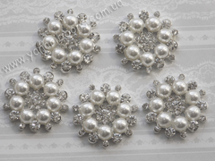 Декор Великий перлинно-стразовий круг на сріблі