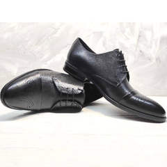 Модельные туфли мужские классические Ikoc 2249-1 Black Leather.