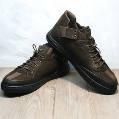 Туфли кроссовки осенние мужские Luciano Bellini 71748 Brown