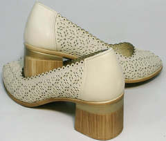 Красивые модные туфли женские открытые Sturdy Shoes 87-43 24 Lighte Beige.