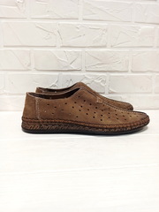 Кожаные туфли мокасины с перфорацией мужские Luciano Bellini S314