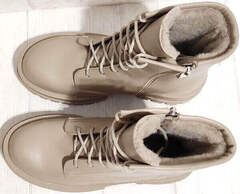 Зимние кожаные ботинки женские на шнуровке AVK – D13 Masis Vison.