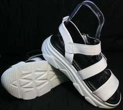 Летние женские сандали из натуральной кожи Evromoda 3078-107 Sport White