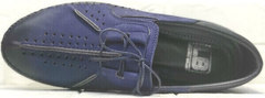 Темно синие туфли мокасины мужские из натуральной кожи casual стиль Luciano Bellini 91268-S-321 Black Blue.
