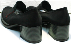 Черные туфли на устойчивом каблуке 6 см весна осень H&G BEM 167 10B-Black.