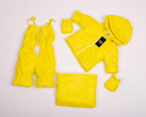 Демисезонный комбинезон тройка для малышей 0-2 года Look желтый
