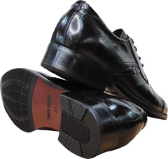 Мужские классические туфли на шнурке Rossini Roberto 2YR1158 Black Leather.