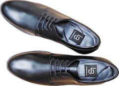 Классические черные туфли мужские Luciano Bellini 23KF810 Black Leather.