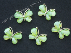 Декор Бабочки из камней зеленые