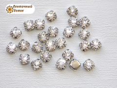 Камені круглі у цапах 8 мм прозорі