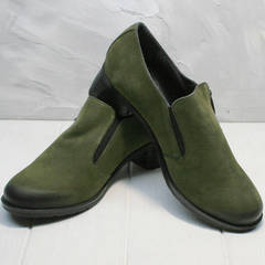 Удобные туфли кожаные женские демисезонные Miss Rozella 503-08 Khaki.