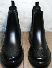 Женские резиновые ботинки модные W9072Black.